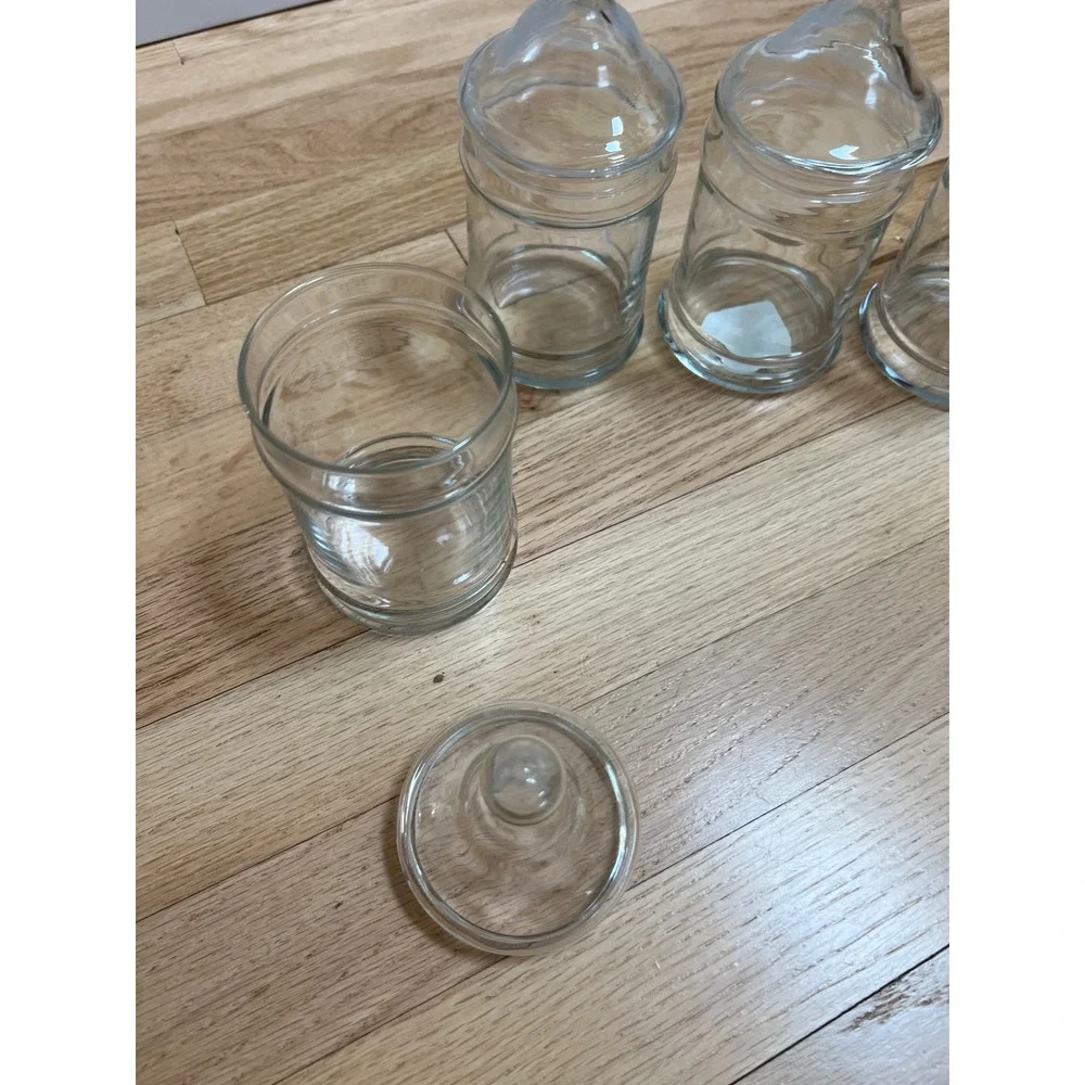 Anchor Hocking 95596 12 Ounce Clear Glass Apothecary Jars with lids 4 available